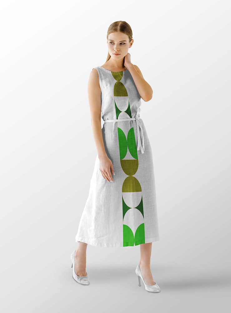loap dress green stripe